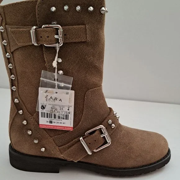 Zara leather boots USA 6.5 EUR 37 - Picture 8 of 8